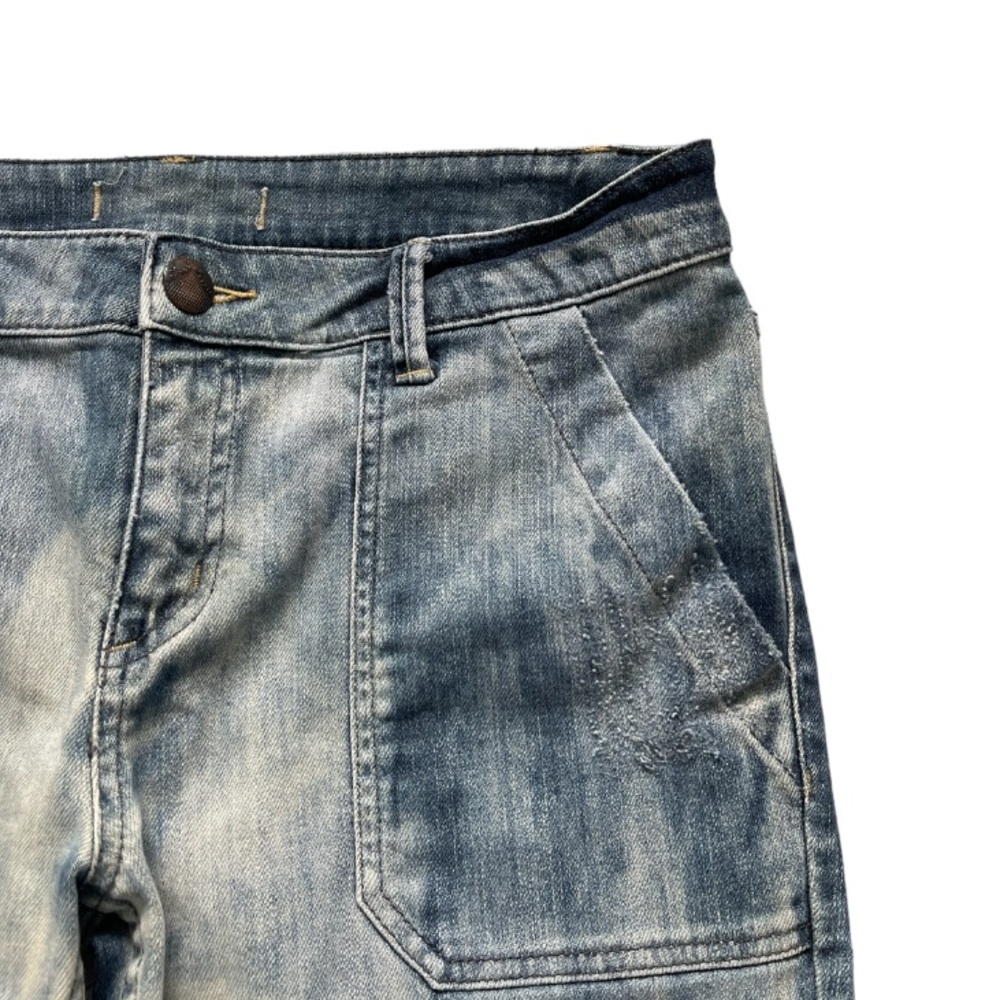 Free People Distressed Bleached Patchwork Cropped… - image 5